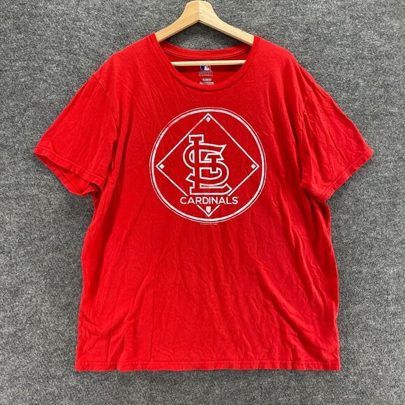 Genuine Merchandise T-Shirt Men XL Red Crew Neck Short Sleeve Pullover STL - Picture 1 of 9